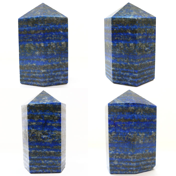 六角柱（特大） ラピスラズリ01（天然石 パワーストーン ポイント 柱 置物 ビッグサイズ）アングル別カット1