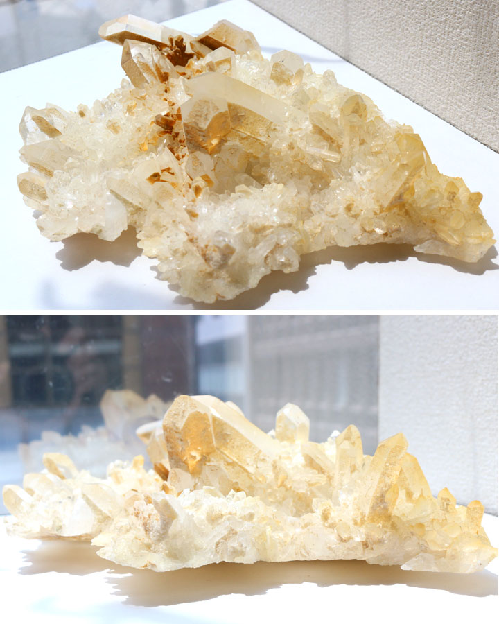 カンチェンジュンガ産ヒマラヤ水晶クラスター29の表面と側面を撮影