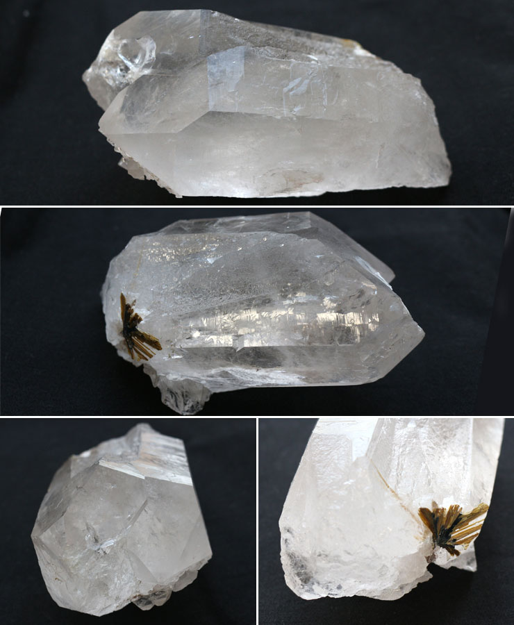 ルチル結晶付きレムリアン水晶を様々な角度から撮影