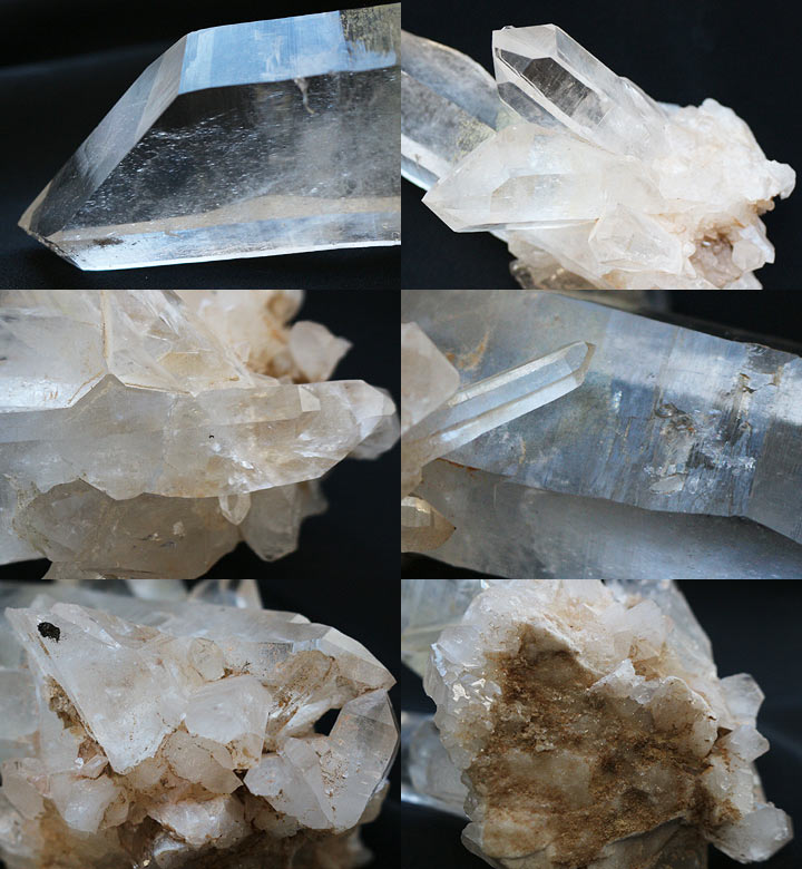 北インド産 ヒマラヤ水晶 クラスター 01（天然石 パワーストーン 原石）アップでのアングル別カット