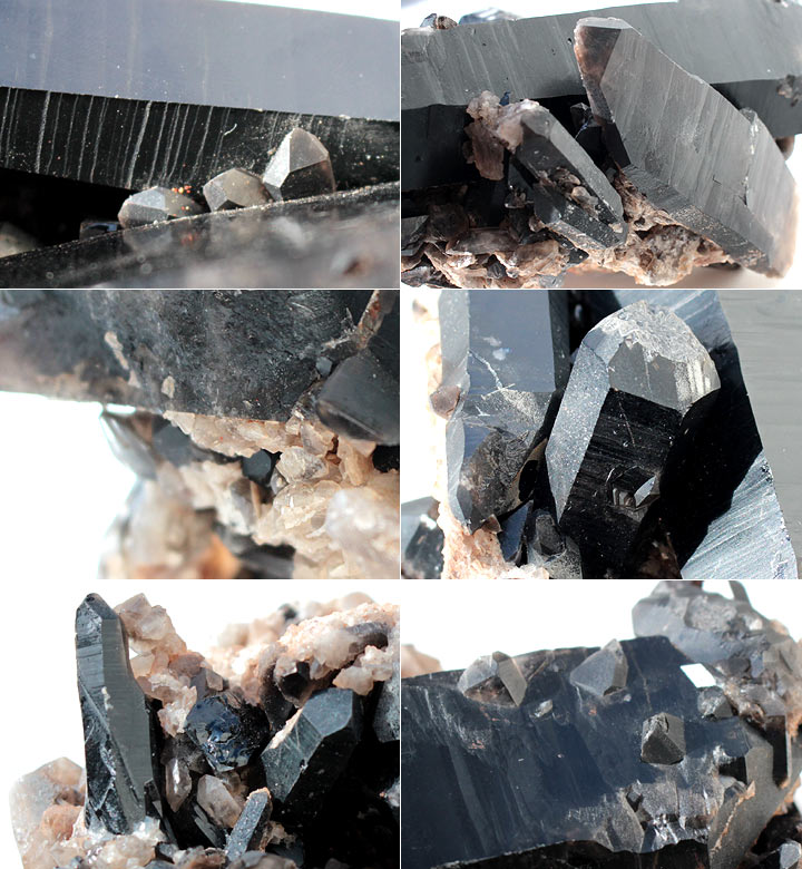 モンゴル産 黒水晶 モリオン ポイント 原石 （モーリオン 天然石 パワーストーン 魔除け 厄除け 置物）細部を拡大して撮影