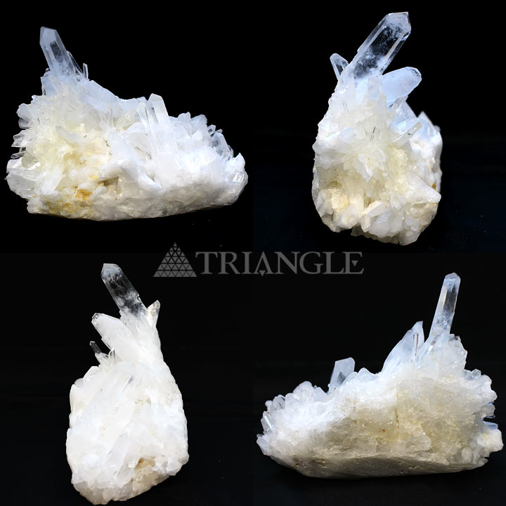 中国産 水晶 クラスター 原石 01（天然石 パワーストーン 置物 インテリア）アングル別カット
