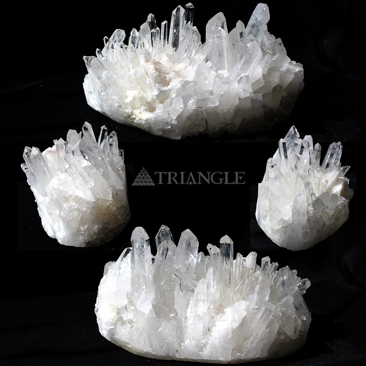 中国産 水晶 クラスター 原石 05（天然石 パワーストーン 置物 インテリア）アングル別カット