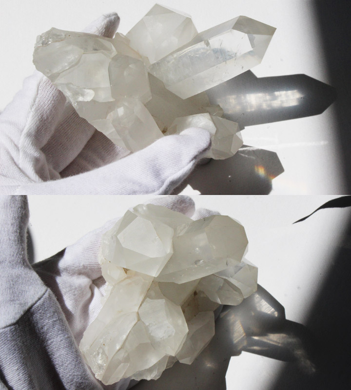 コリント産 ブラジル水晶 クラスター 原石（天然石 パワーストーン 置物）差分撮影
